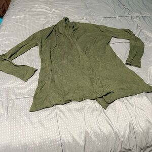 alashan cashmere Cotton Cashmere Blend Cardigan Sweater Green Size Small